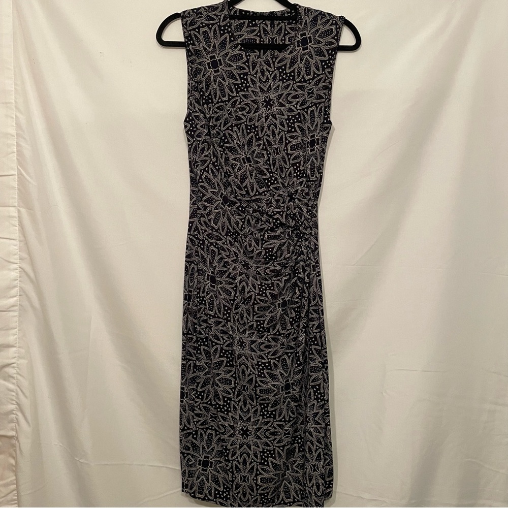 Navy blue print dress